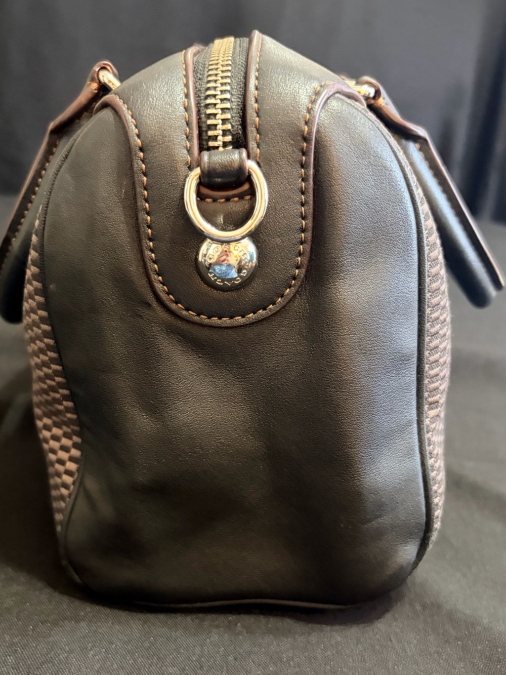 Coach Black Woven Leather Satchel - Coach - Picture 5 of 14